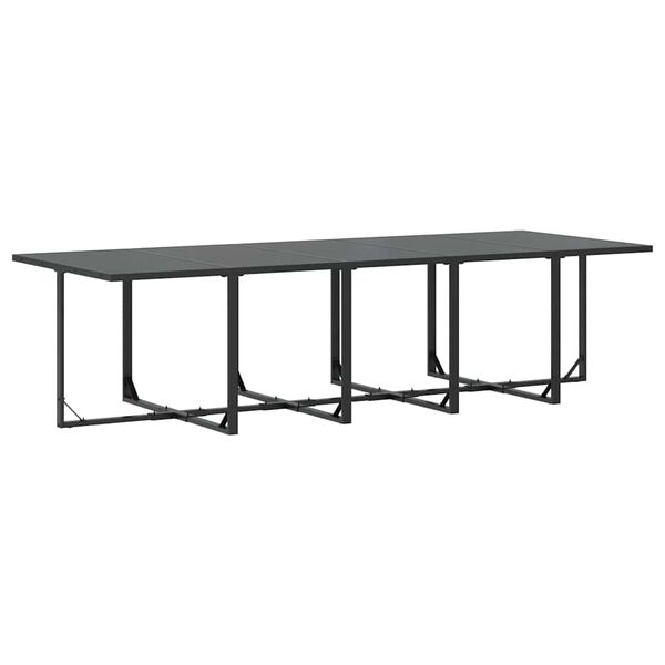 vidaXL Ensemble de salle &agrave; manger pour jardin 15 pcs Noir Acier