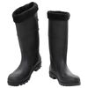 vidaXL Bottes de pluie avec chaussettes amovibles noir taille 45 PVC