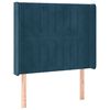 vidaXL T&ecirc;te de lit avec oreilles Bleu fonc&eacute; 93x16x118/128 cm Velours