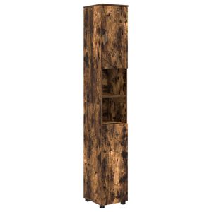 vidaXL Cabinet de salle de bain avec porte Ch&ecirc;ne fum&eacute; 30 x 35 x 192 cm