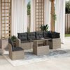 vidaXL Salon de jardin avec coussins 7 pcs gris clair r&eacute;sine tress&eacute;e