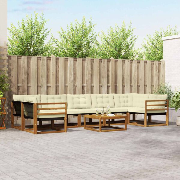 vidaXL Ensemble de canap&eacute;s d'ext&eacute;rieur 8 pcs Naturel et Cr&egrave;me