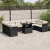 vidaXL Salon de jardin 11 pcs avec coussins noir r&eacute;sine tress&eacute;e