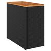 vidaXL Table d'appoint de jardin avec plateau en bois noir 58 x 27,5 x 55 cm en r&eacute;sine tress&eacute;e
