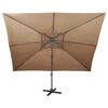 vidaXL Parasol de jardin en porte-à-faux avec double toit taupe