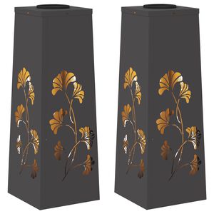vidaXL Lumi&egrave;re de chemin LED solaire 2 pc Blanc chaud 18 x 18 x 50 cm