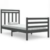 vidaXL Cadre de lit Gris Bois massif 90x190 cm Simple