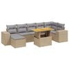 vidaXL Salon de jardin avec coussins 8 pcs beige r&eacute;sine tress&eacute;e