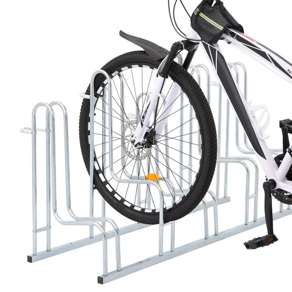 vidaXL Support de vélo au sol autoportant pour 5 vélos acier galvanisé