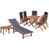 vidaXL Ensemble &agrave; manger d'ext&eacute;rieur 9 pcs et coussins Acacia solide