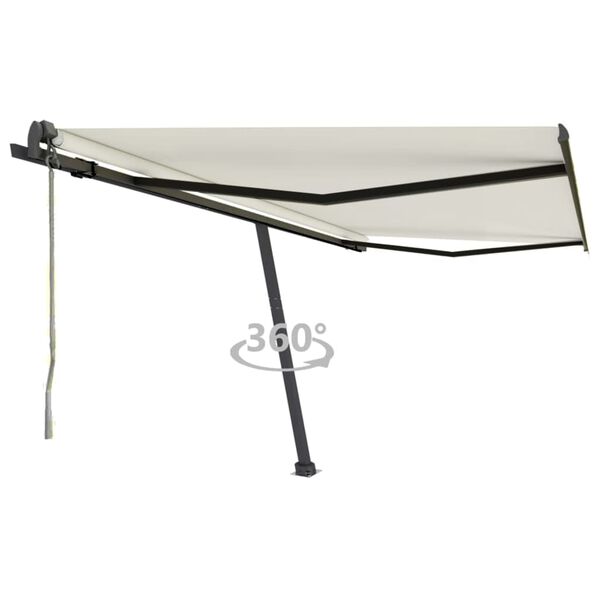 vidaXL Auvent automatique sur pied 450x350 cm Cr&egrave;me