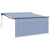 vidaXL Auvent r&eacute;tractable Bleu et Blanc 350 x 250 cm