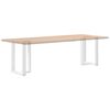 vidaXL Pieds de table &agrave; manger en T, 2 pi&egrave;ces, blanc, 60 x 35 x (72-73) cm, acier