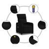 vidaXL Fauteuil inclinable de massage en tissu noir
