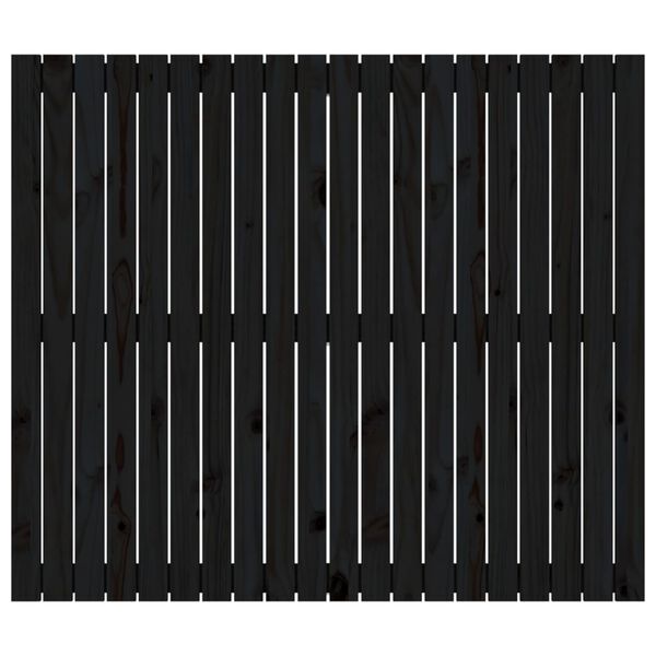 vidaXL T&ecirc;te de lit murale Noir 127,5x3x110 cm Bois massif de pin
