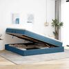 vidaXL Lit avec rangement et matelas Bleu fonc&eacute; 200 x 200 cm Velours