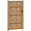 vidaXL Portail de jardin 100x200 cm en acier patin&eacute; avec motif feuille