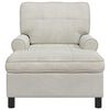 vidaXL Chaise longue avec coussin Cr&egrave;me 91 x 157 x 91 cm Velours