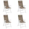 vidaXL Coussins de chaise &agrave; dossier haut lot de 4 taupe tissu oxford
