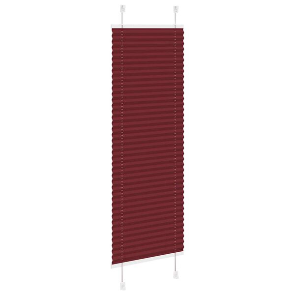vidaXL Store pliss&eacute; rouge bordeaux 40x100 cm largeur du tissu 39,4 cm