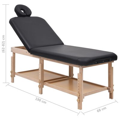 vidaXL Table de massage à 2 zones Noir Similicuir