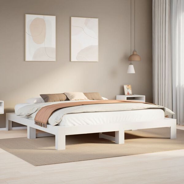 vidaXL Cadre de lit sans matelas blanc 180x200 cm bois massif de pin