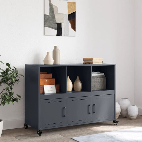 vidaXL Buffet anthracite 100,5x39x72 cm acier