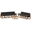 vidaXL Ensemble de canap&eacute;s d'ext&eacute;rieur 9 pcs Naturel et noir
