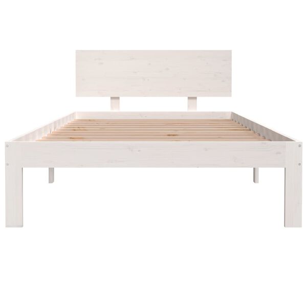 vidaXL Cadre de lit sans matelas blanc bois de pin massif 100x200 cm
