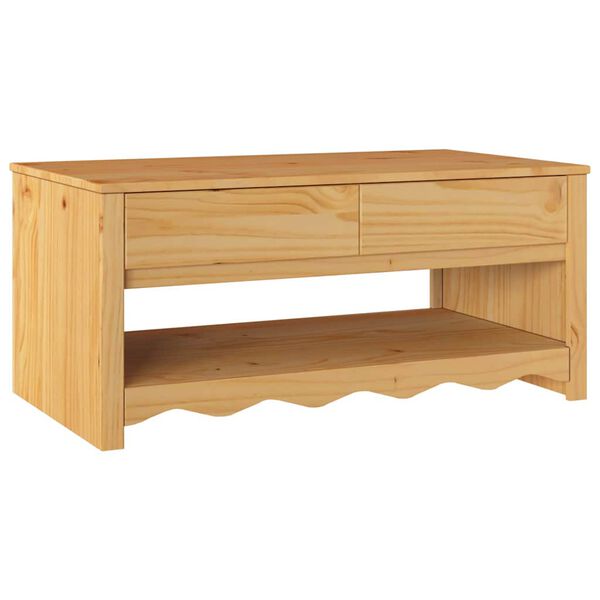 vidaXL Table basse Drammen Ch&ecirc;ne 99 x 55 x 45 cm Bois de pin massif