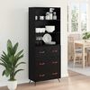 vidaXL Haut Armoire Ch&ecirc;ne noir 69,5 x 34 x 180 cm Bois d'ing&eacute;nierie