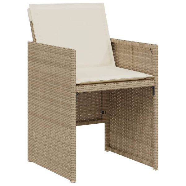 vidaXL Ensemble de bistro 3 pcs avec coussins beige résine tressée