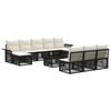 vidaXL Ensemble de canap&eacute; de jardin 11 pcs Noir polyrotin