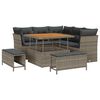 vidaXL Ensemble de canap&eacute; de jardin avec coussin 8 pcs Gris