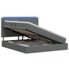 vidaXL Lit de rangement LED avec matelas Gris fonc&eacute; 140 x 200 cm Tissu