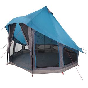 vidaXL Tente Tipi familiale Tipi avec toit Bleu 404 x 370 x 270 cm