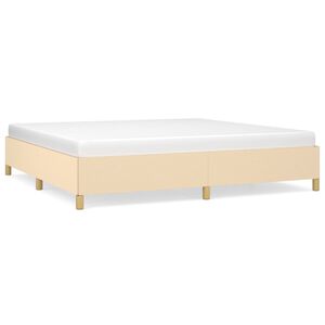 vidaXL Cadre de lit sans matelas cr&egrave;me 200x200 cm tissu