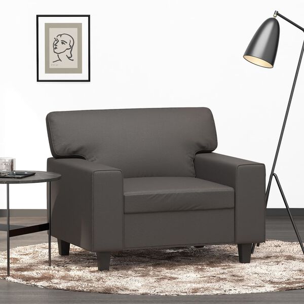 vidaXL Fauteuil Gris 60 cm Similicuir