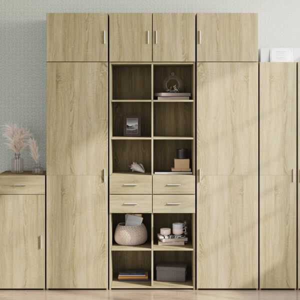 vidaXL Buffet haut ch&ecirc;ne sonoma 70x42,5x185 cm bois d'ing&eacute;nierie