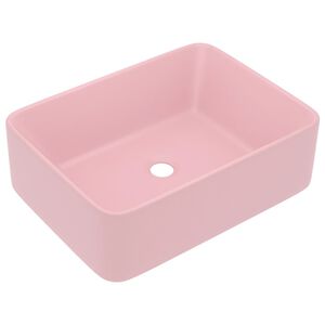 vidaXL Lavabo de luxe Rose mat 41x30x12 cm C&eacute;ramique