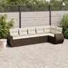 vidaXL Salon de jardin avec coussins 6 pcs marron r&eacute;sine tress&eacute;e