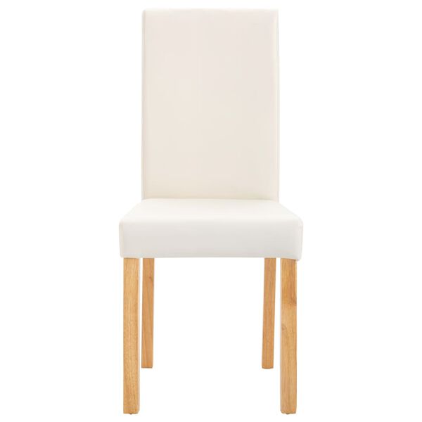 vidaXL Chaises &agrave; manger lot de 2 cr&egrave;me similicuir