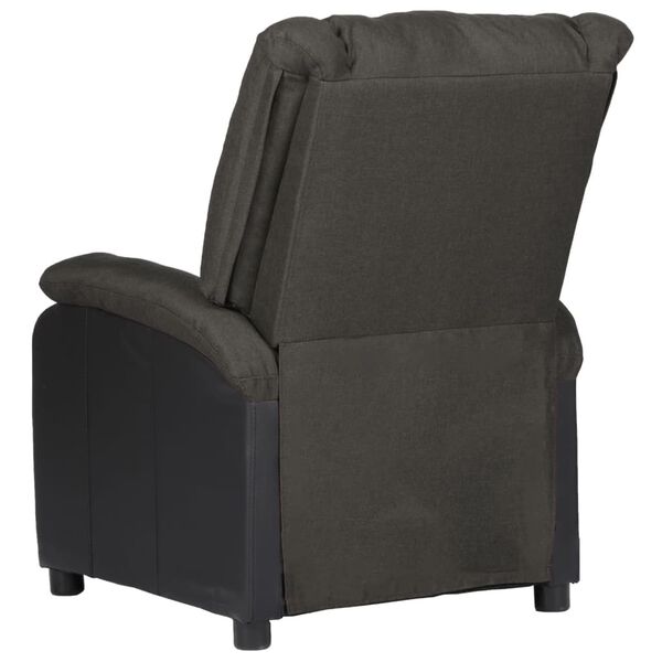 vidaXL Fauteuil inclinable Gris fonc&eacute; Similicuir et tissu