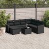 vidaXL Salon de jardin 8 pcs avec coussins noir r&eacute;sine tress&eacute;e