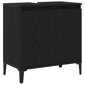 vidaXL Meuble de Lavabo de Salle de Bain Ch&ecirc;ne noir 58 x 33 x 60 cm