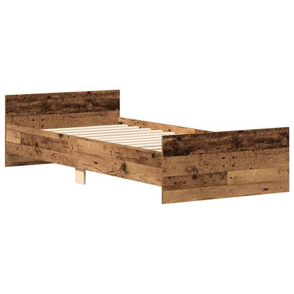 vidaXL Cadre de lit sans matelas vieux bois 100x200 cm bois ing&eacute;nierie