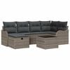 vidaXL Ensemble de canap&eacute; de jardin 7 pc Poly rotin