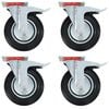 vidaXL Roulettes pivotantes avec double frein 4 pcs 200 mm