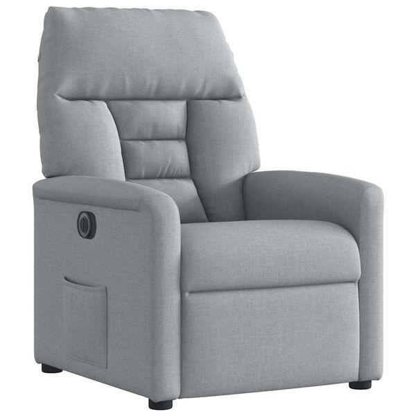 vidaXL Fauteuil inclinable &eacute;lectrique Gris clair Tissu