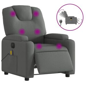 vidaXL Fauteuil inclinable de massage &eacute;lectrique gris fonc&eacute; tissu